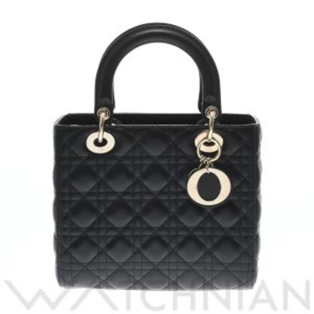 Christian Dior Lady Handbag Black Lambskin